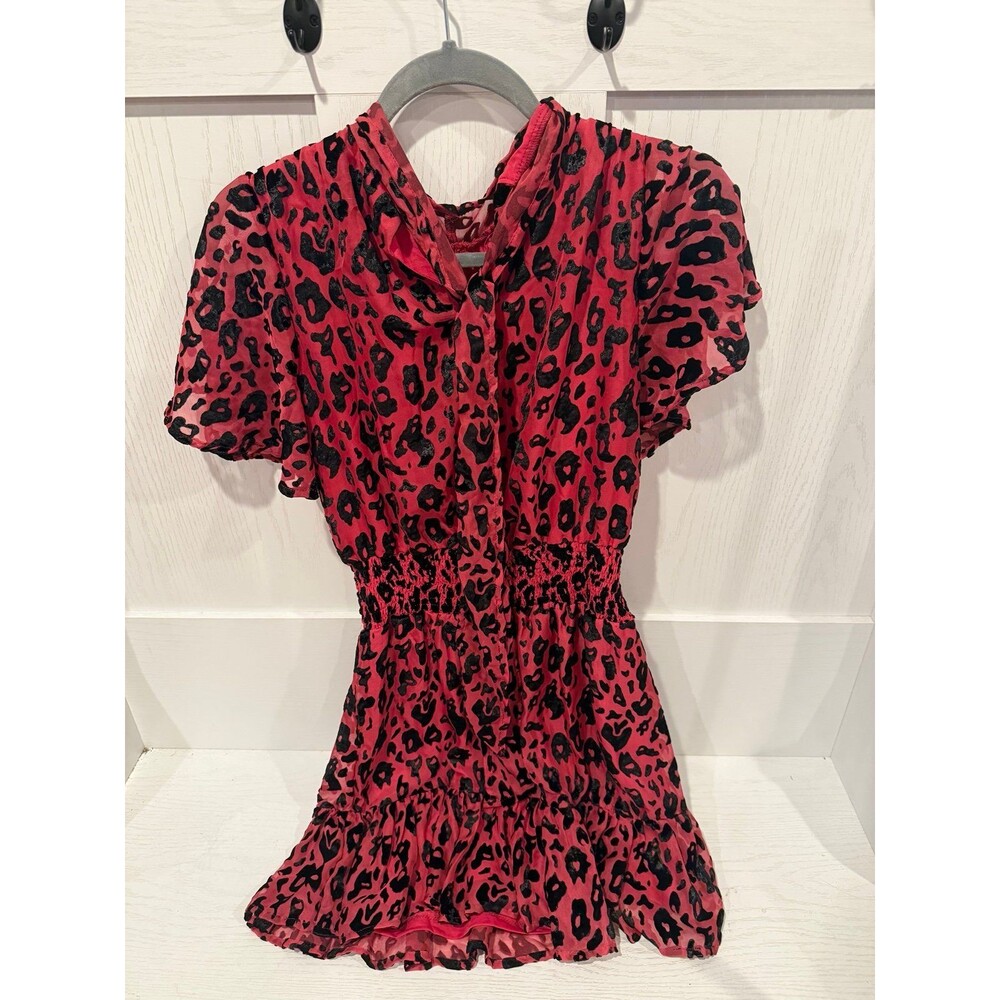 Venus pink black leopard dress size 10